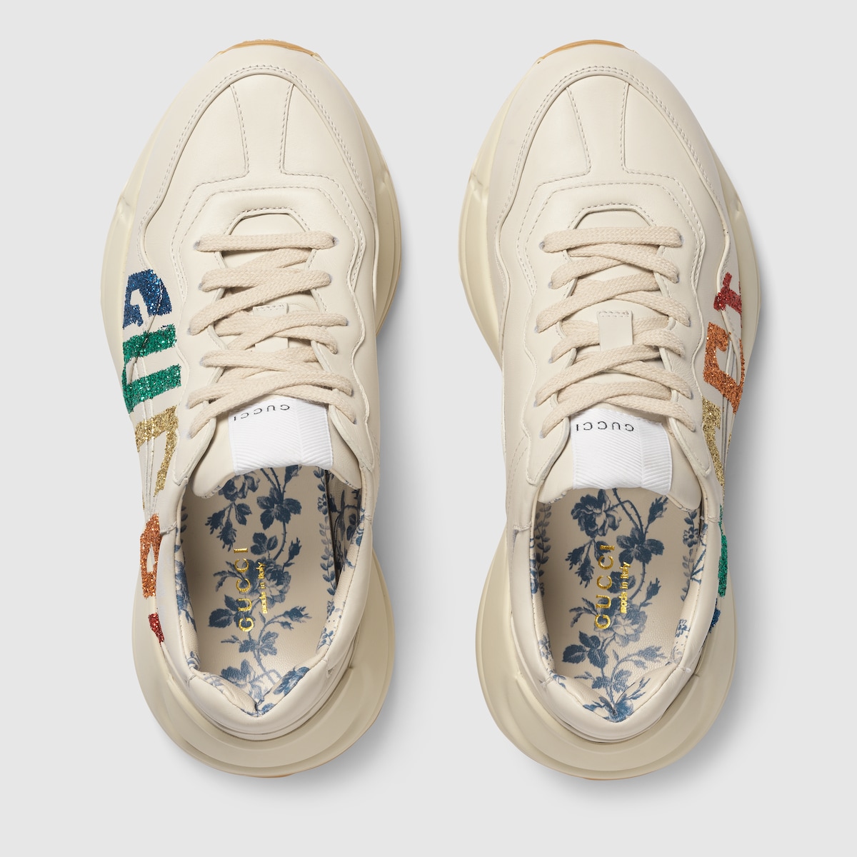 Gold glitter cheap gucci sneakers