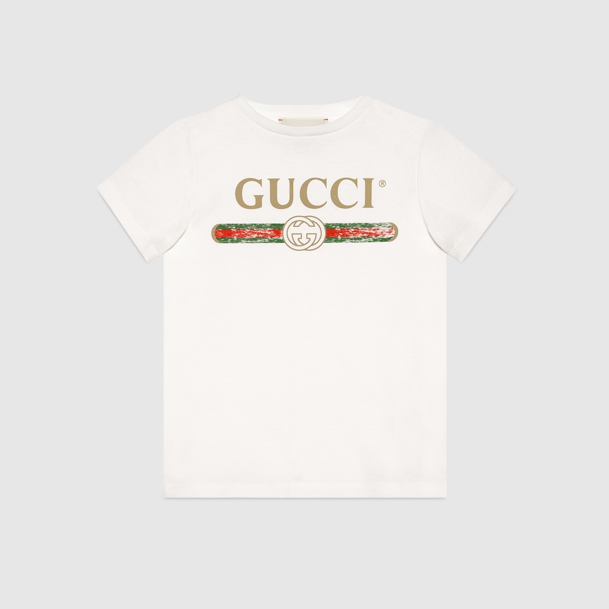 GUCCI　半袖　Tシャツ　プリント　チルドレンズ　10　XS チルドレンズ〕プリント コットン Tシャツ ・ホワイト | GUCCI公式