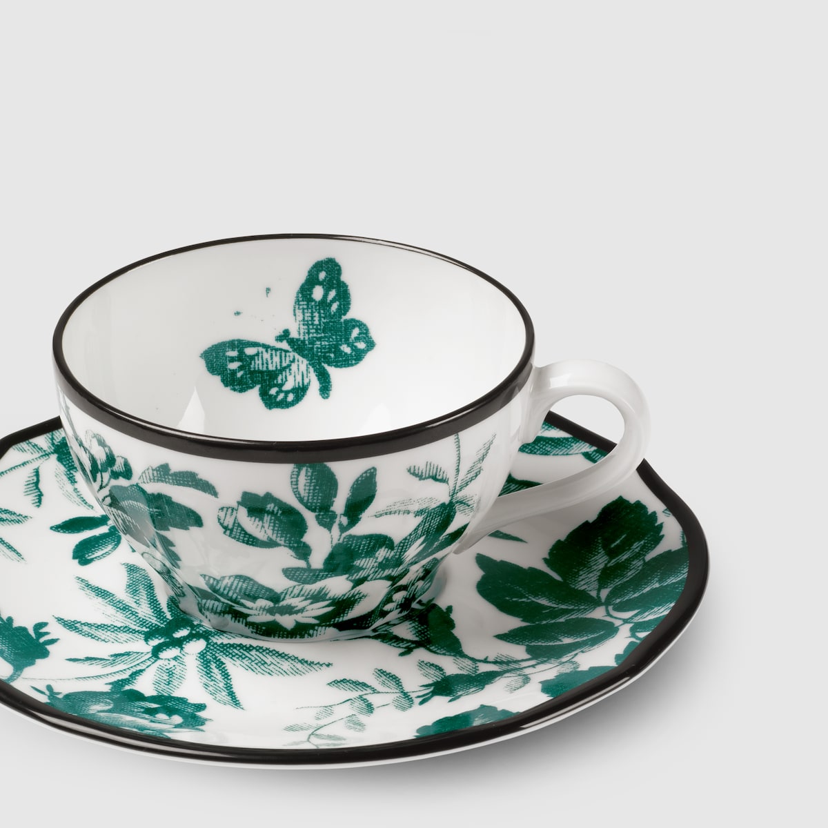 Green Herbarium Demitasse Cup And Saucer, Double Set - thumbnail 3