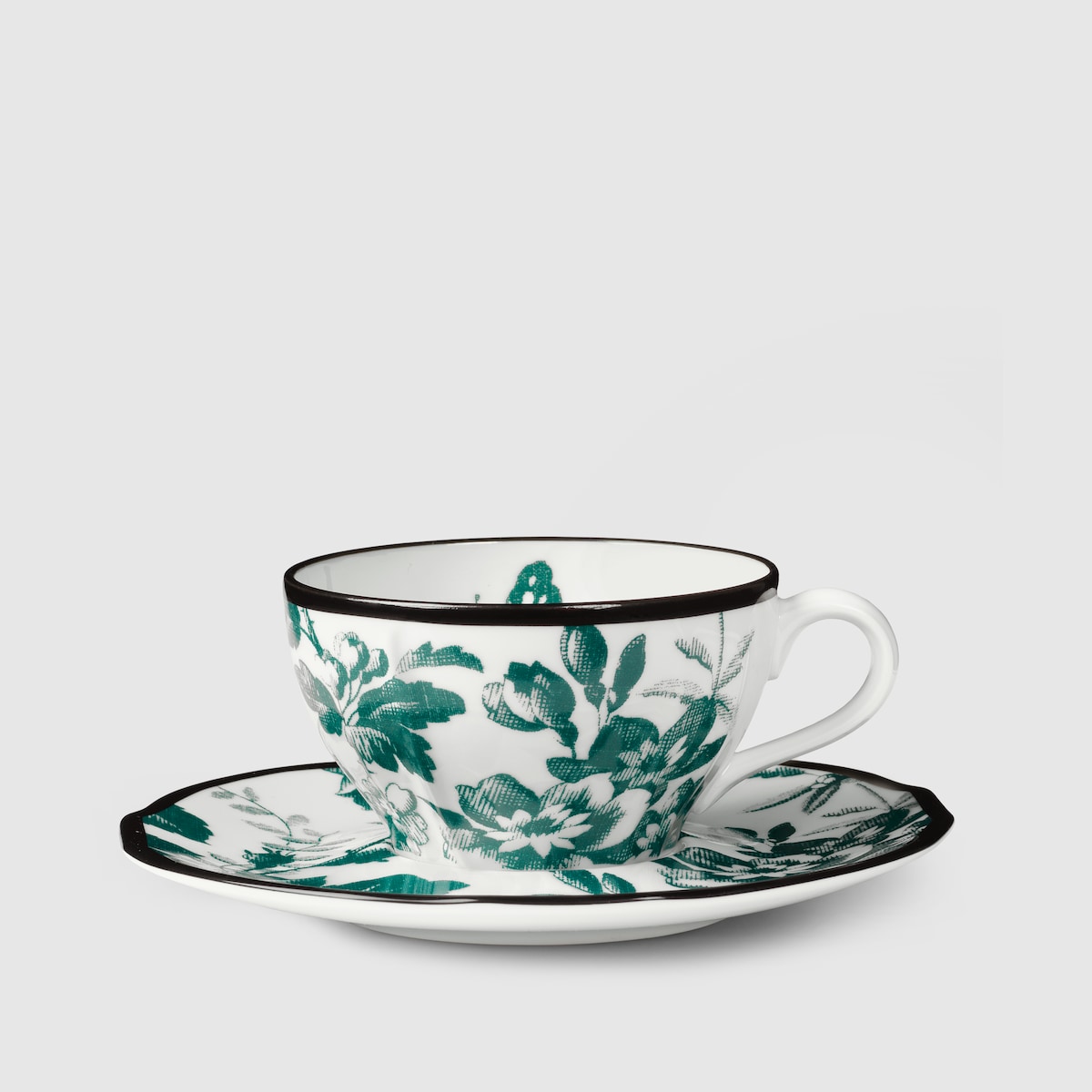 Green Herbarium Demitasse Cup And Saucer, Double Set - thumbnail 2