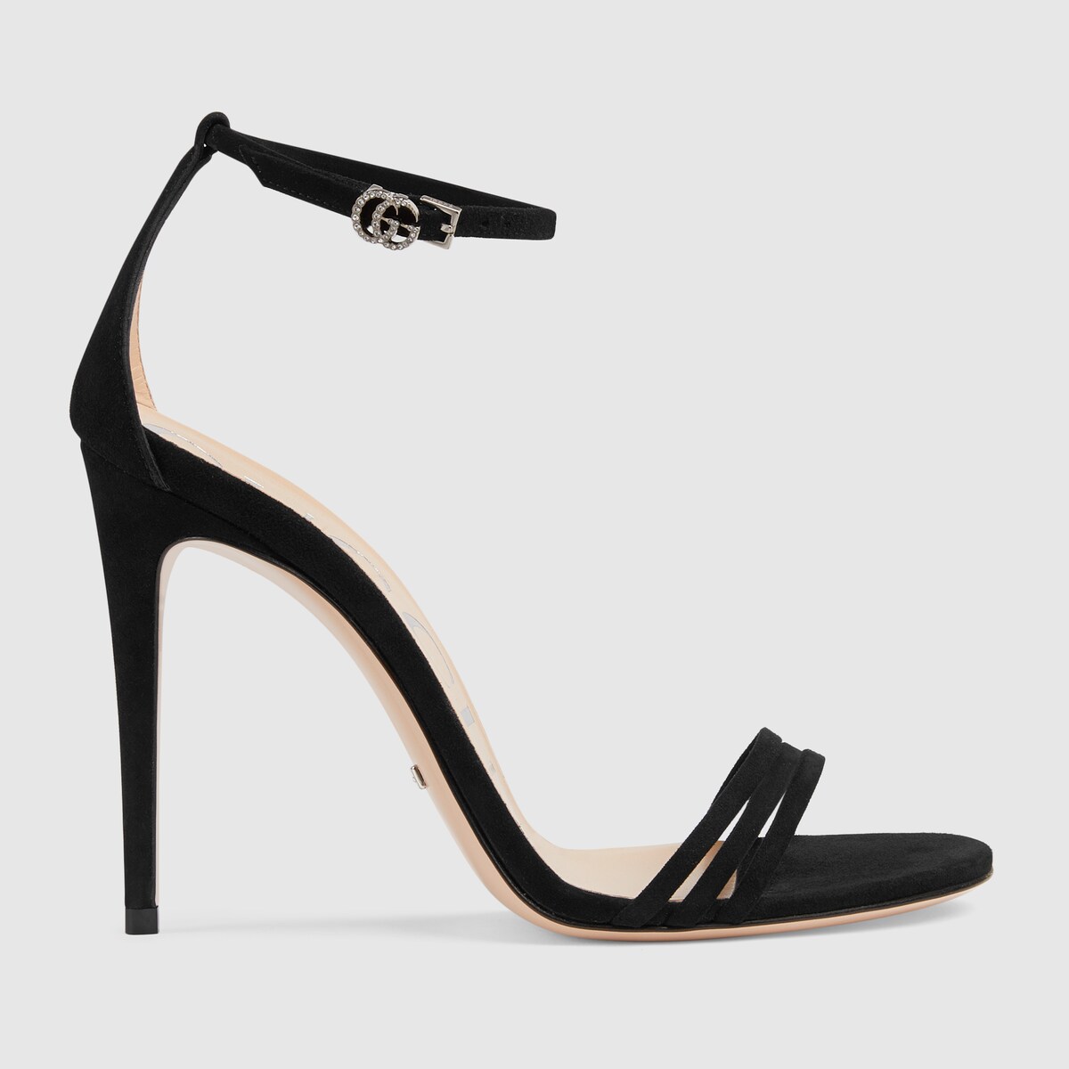 Gucci Crystal-Embellished Suede Sandals In Black