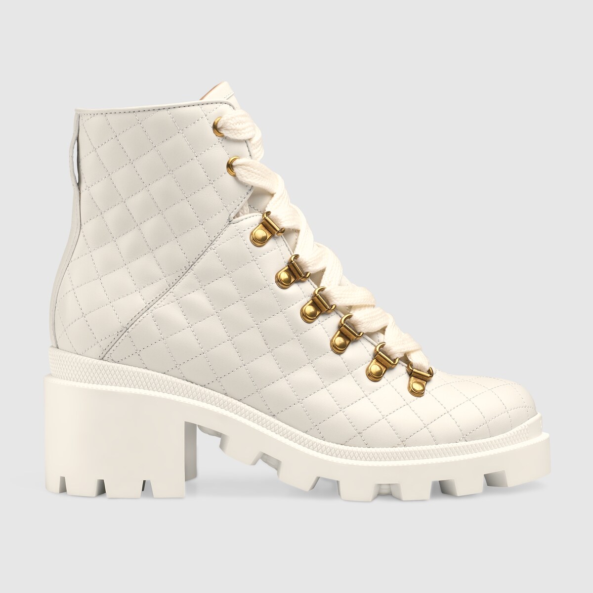 GUCCI QUILTED LEATHER ANKLE BOOT WITH BELT,5518230RDY09068