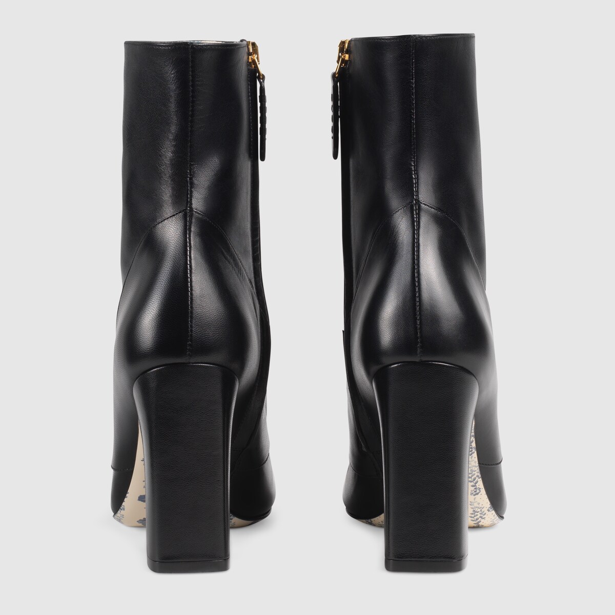 GUCCI LEATHER ANKLE BOOT WITH DOUBLE G