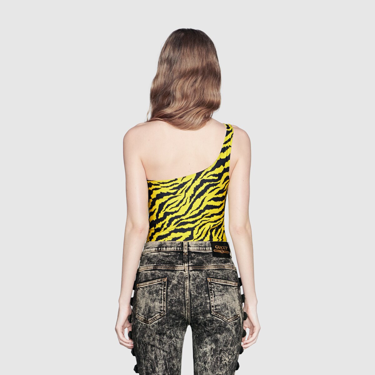 GUCCI SPARKLING SWIMSUIT WITH ZEBRA PRINT