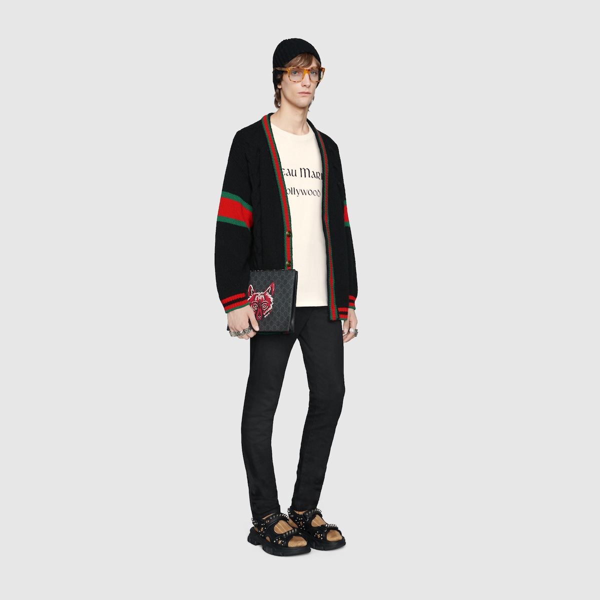 Gucci Chateau Marmont Hollywood Cotton-jersey T-shirt In Off-white Cotton Jersey