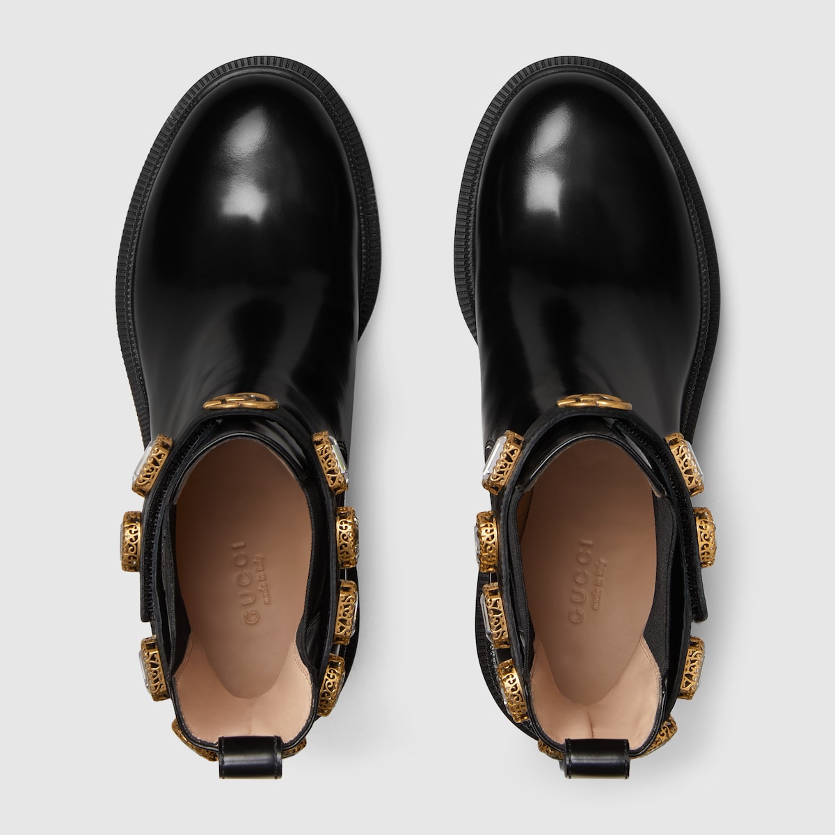 GUCCI LEATHER ANKLE BOOT WITH BELT,550044DKS001000