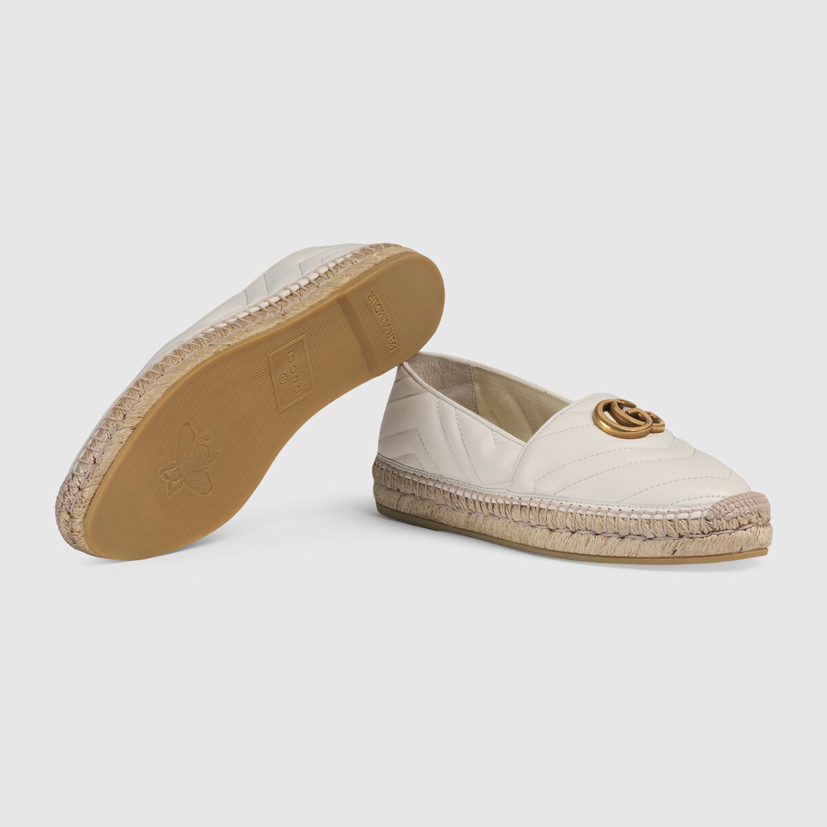 leather espadrille with double g