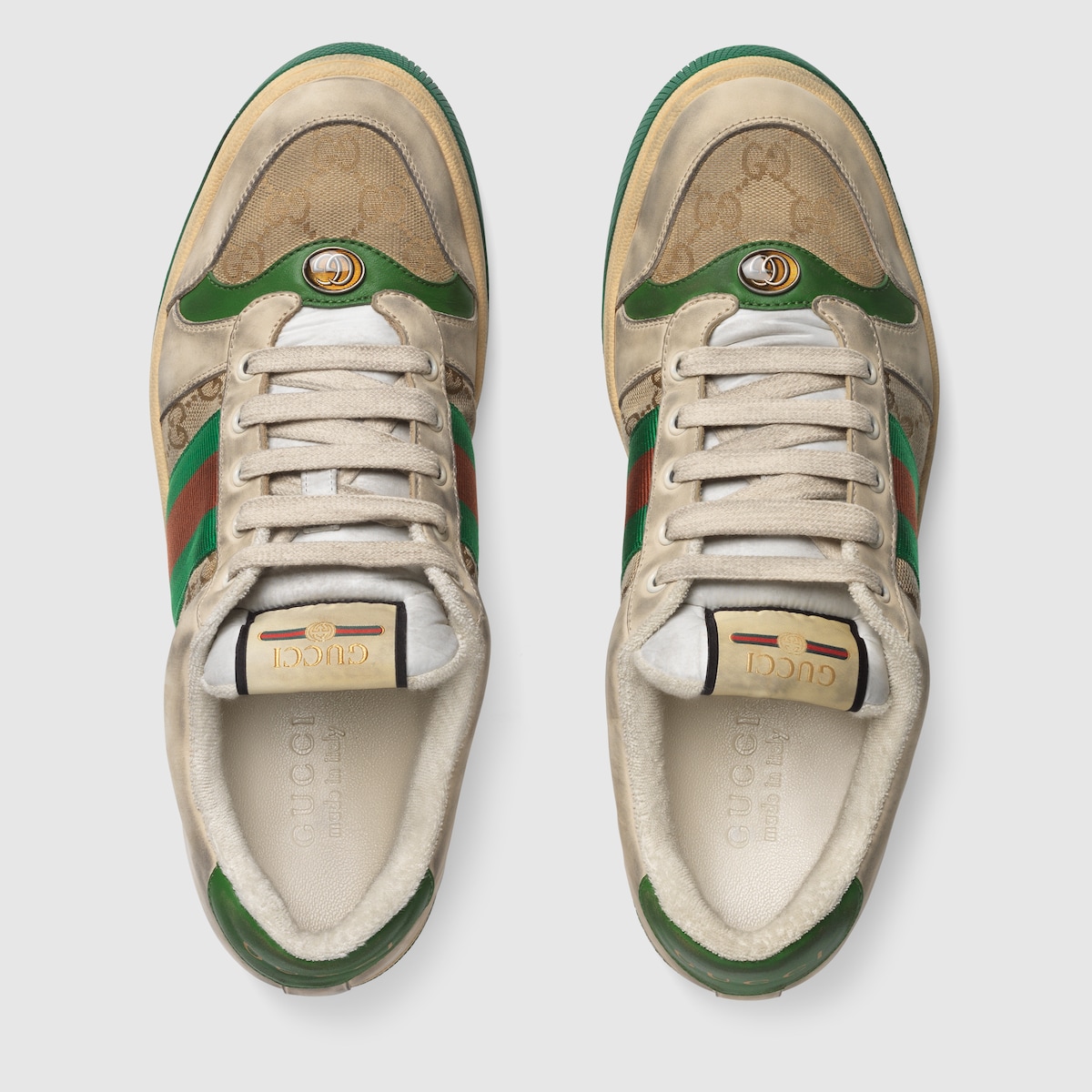 GG Canvas / White Leather Men's Screener Sneaker | GUCCI® US