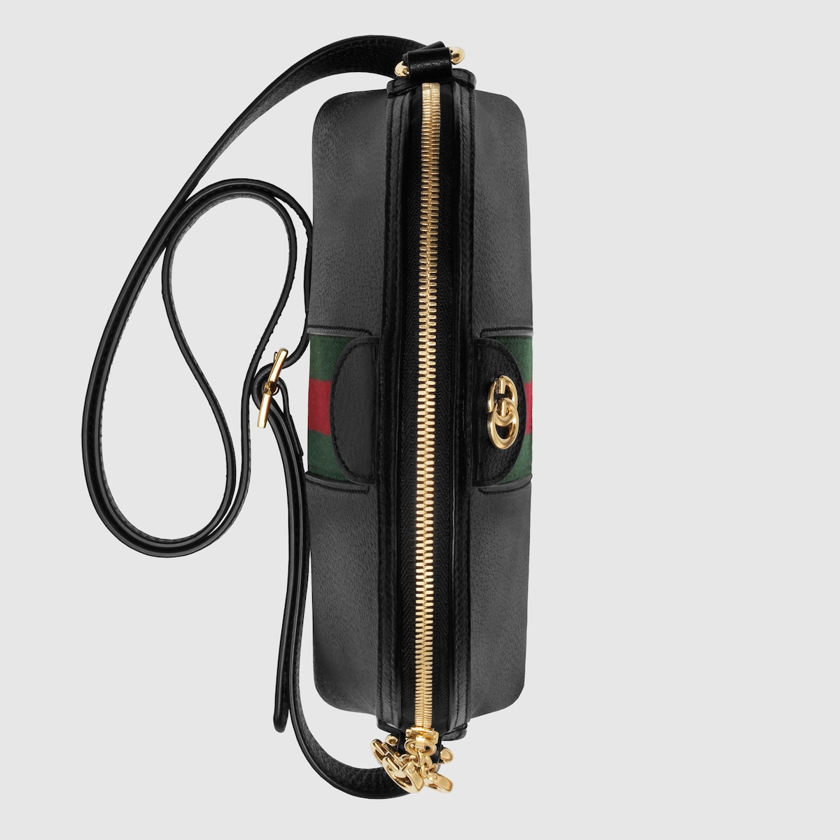 Black Leather Ophidia Small Shoulder Bag Zipper Closure GUCCI® US