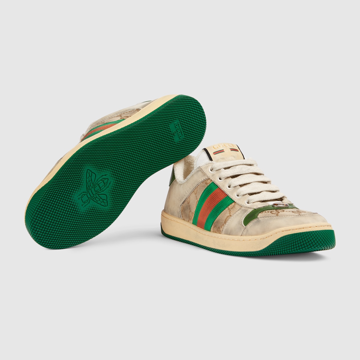 Butter Leather Women s Green Heel Screener Sneaker GUCCI US