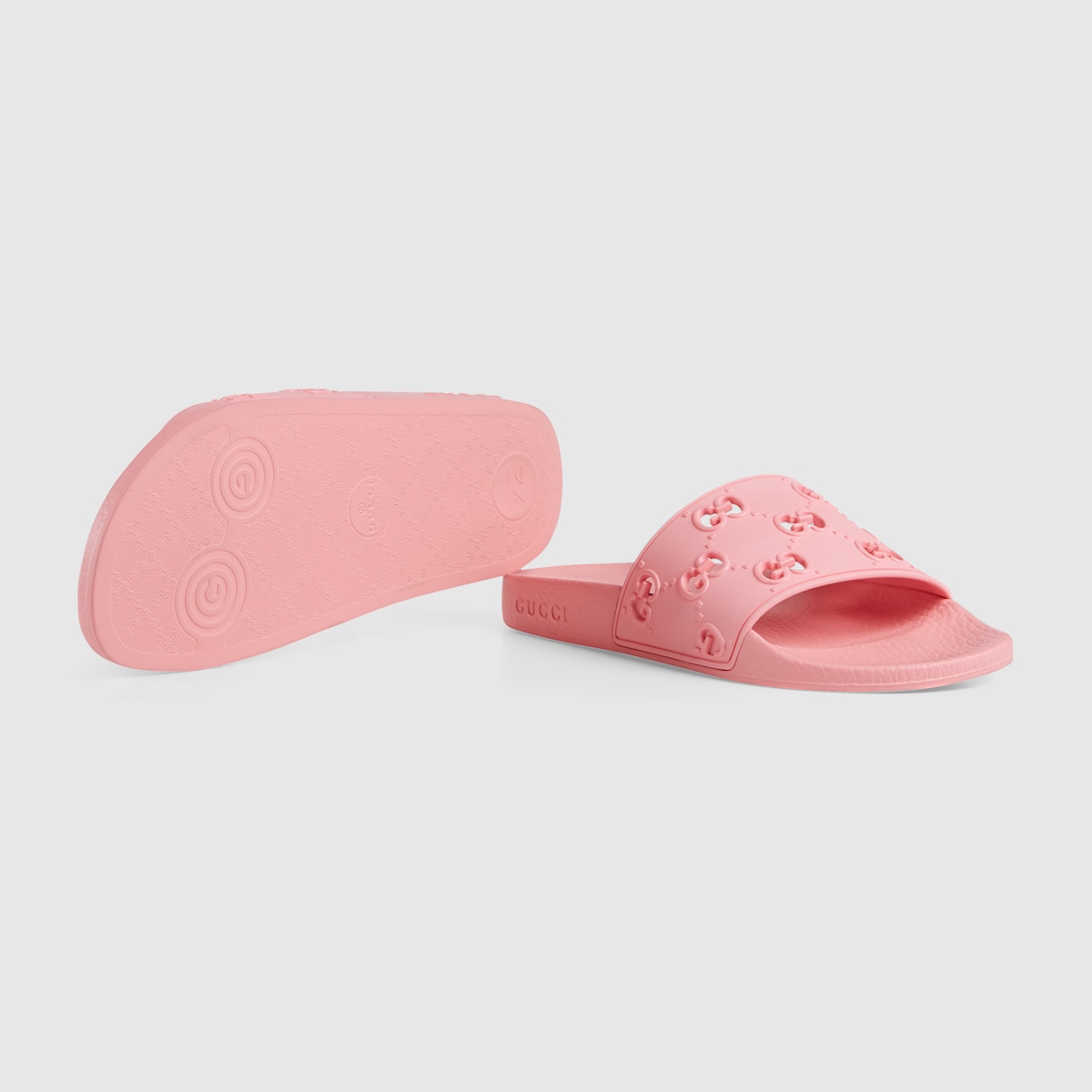 Pink Rubber Women s GG Slide Sandal GUCCI