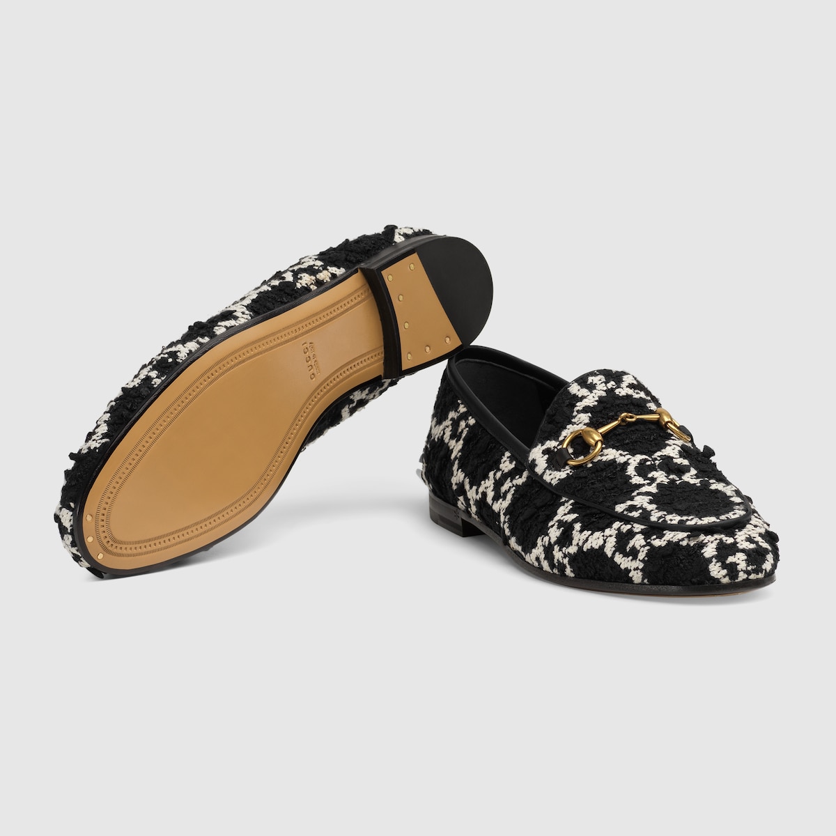 Gucci tweed loafers deals