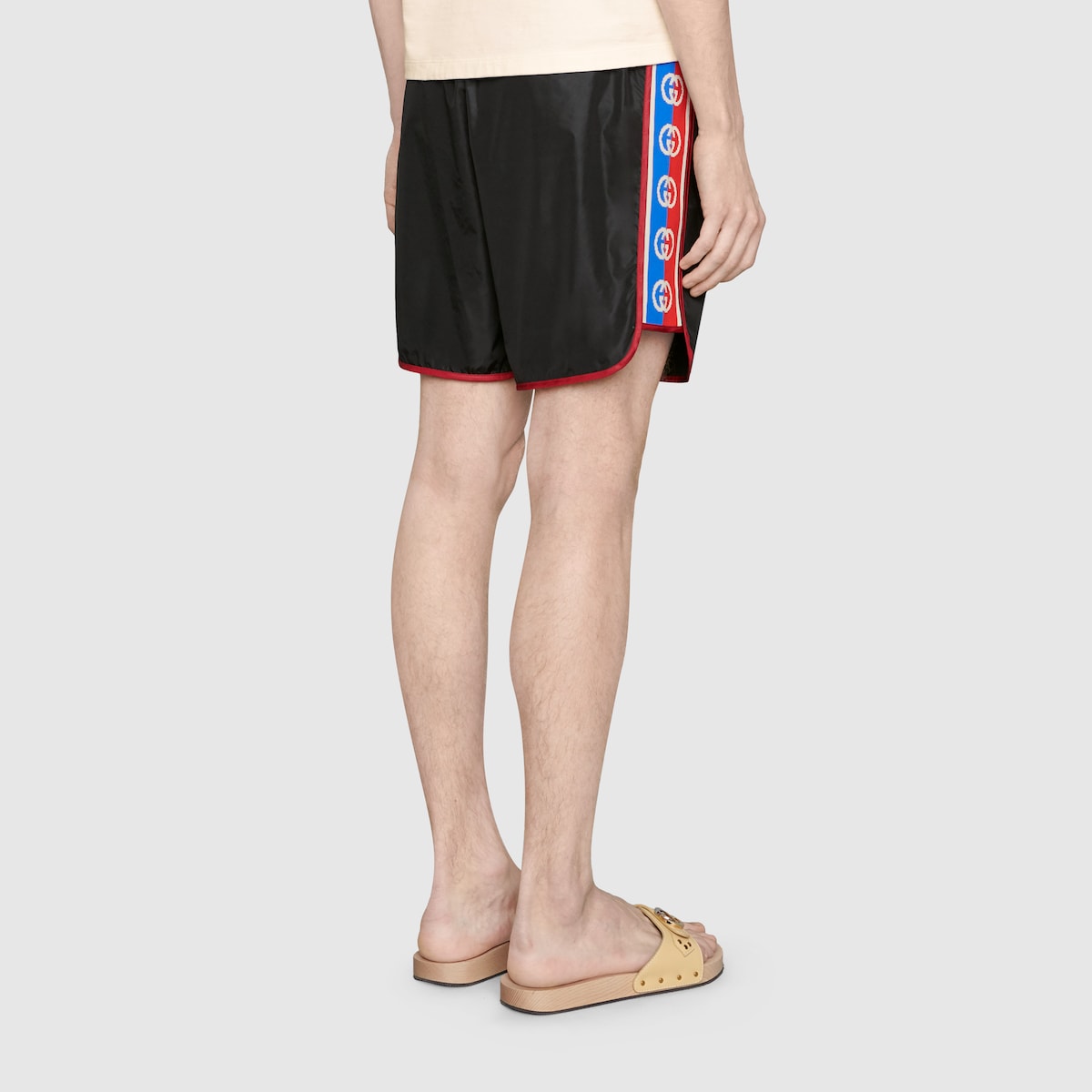 Black gucci swim trunks top