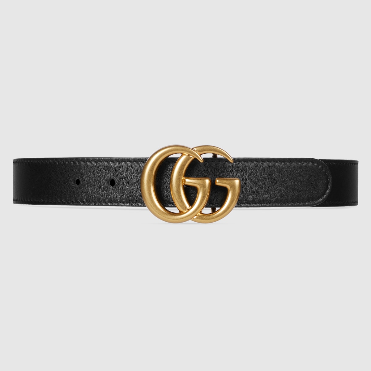 Black Leather Children's Double G Belt