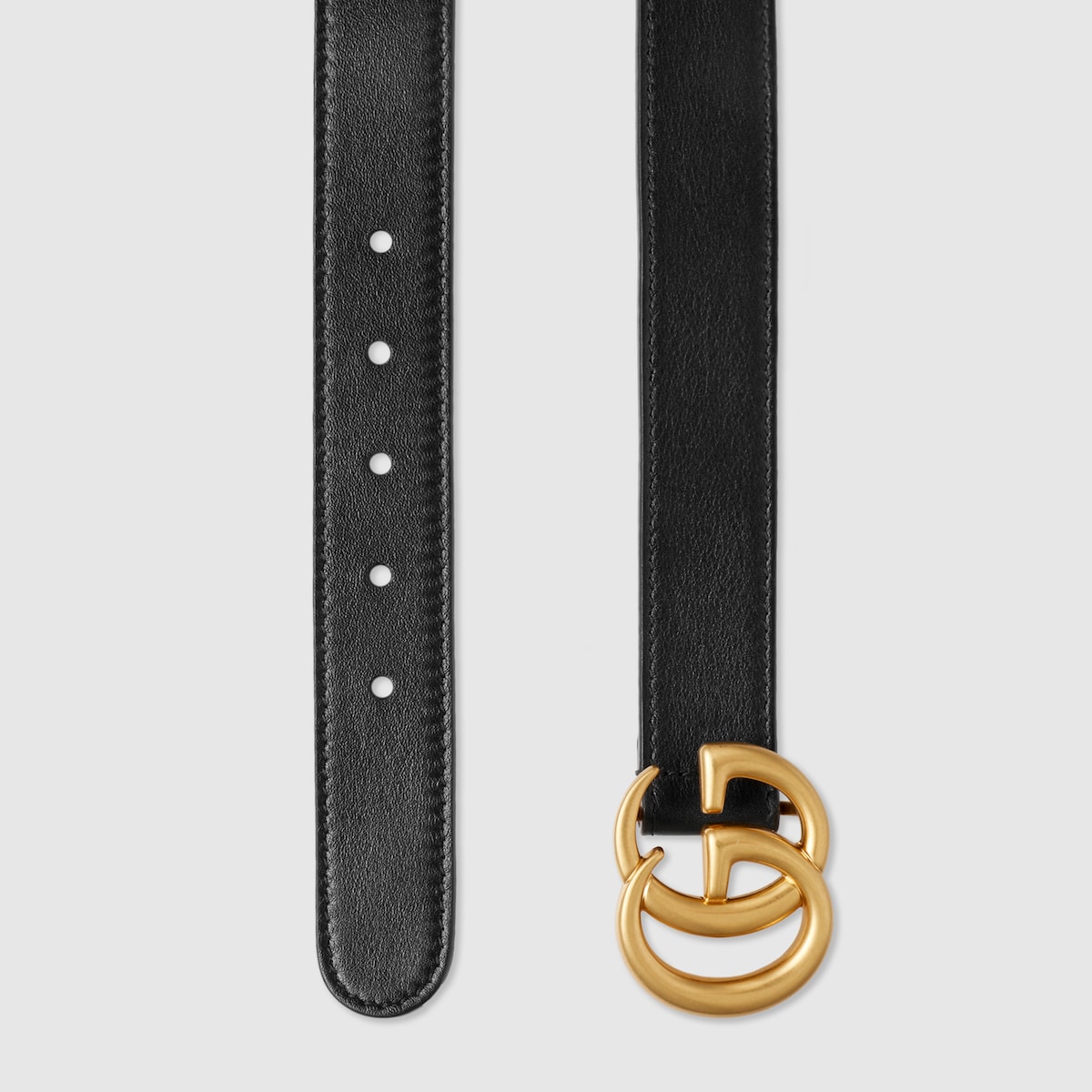 Black Leather Children's Double G Belt - thumbnail 3