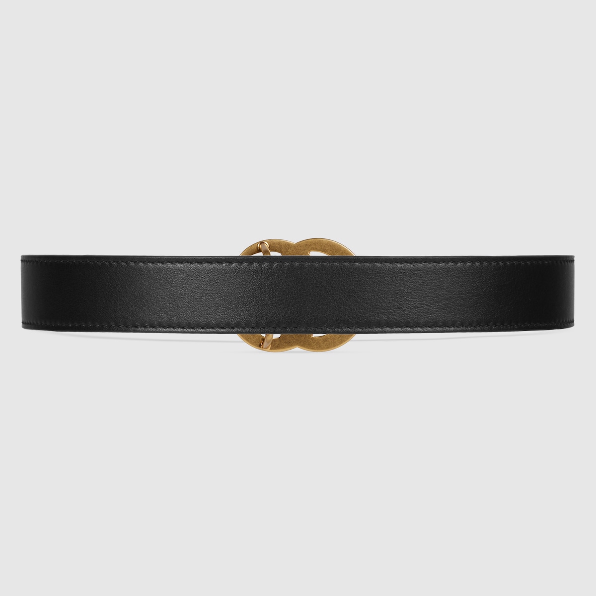 Black Leather Children's Double G Belt - thumbnail 2