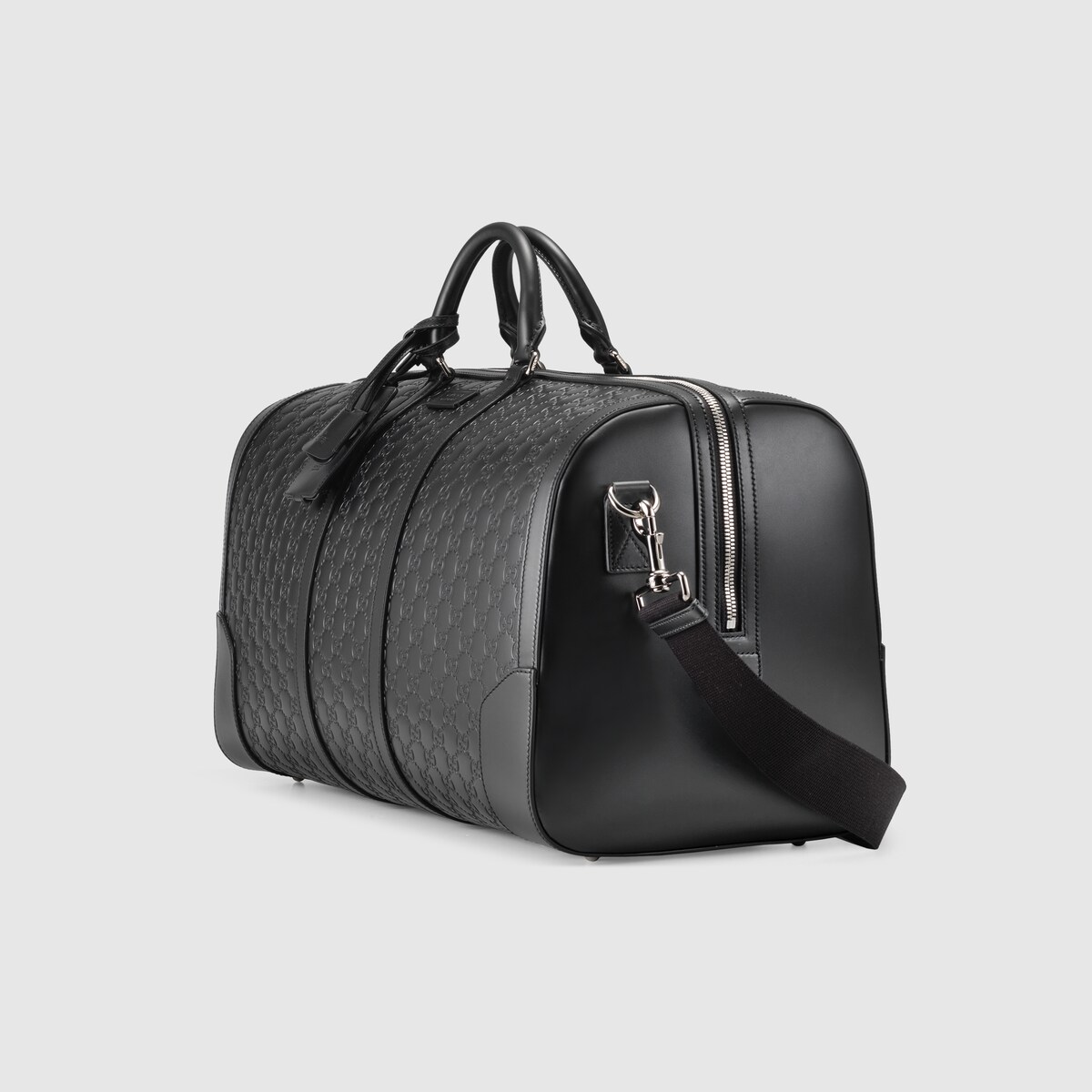 gucci black leather duffle bag