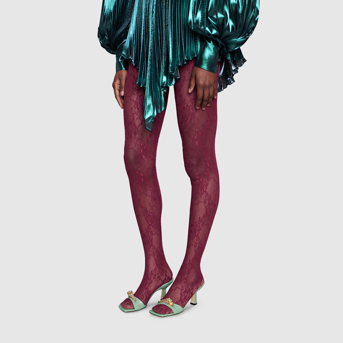 gucci mid heel slide