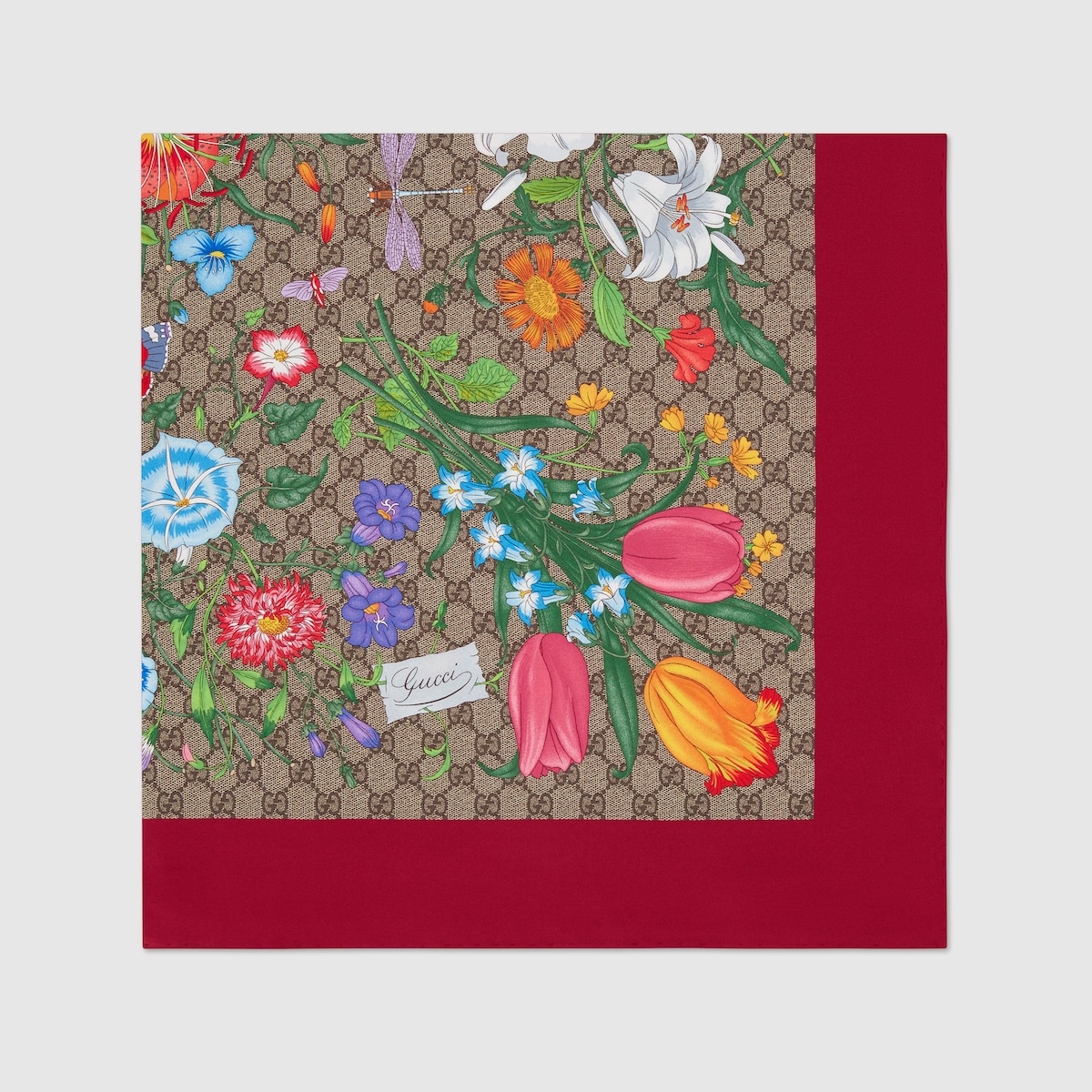 Gucci red silk scarf clearance