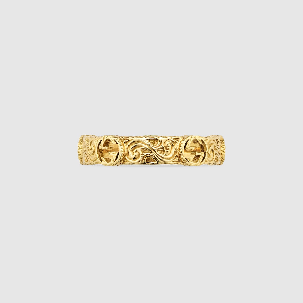 Gucci Square G Arabesque Ring 5.9g 925 Silver US8.5mm Pre