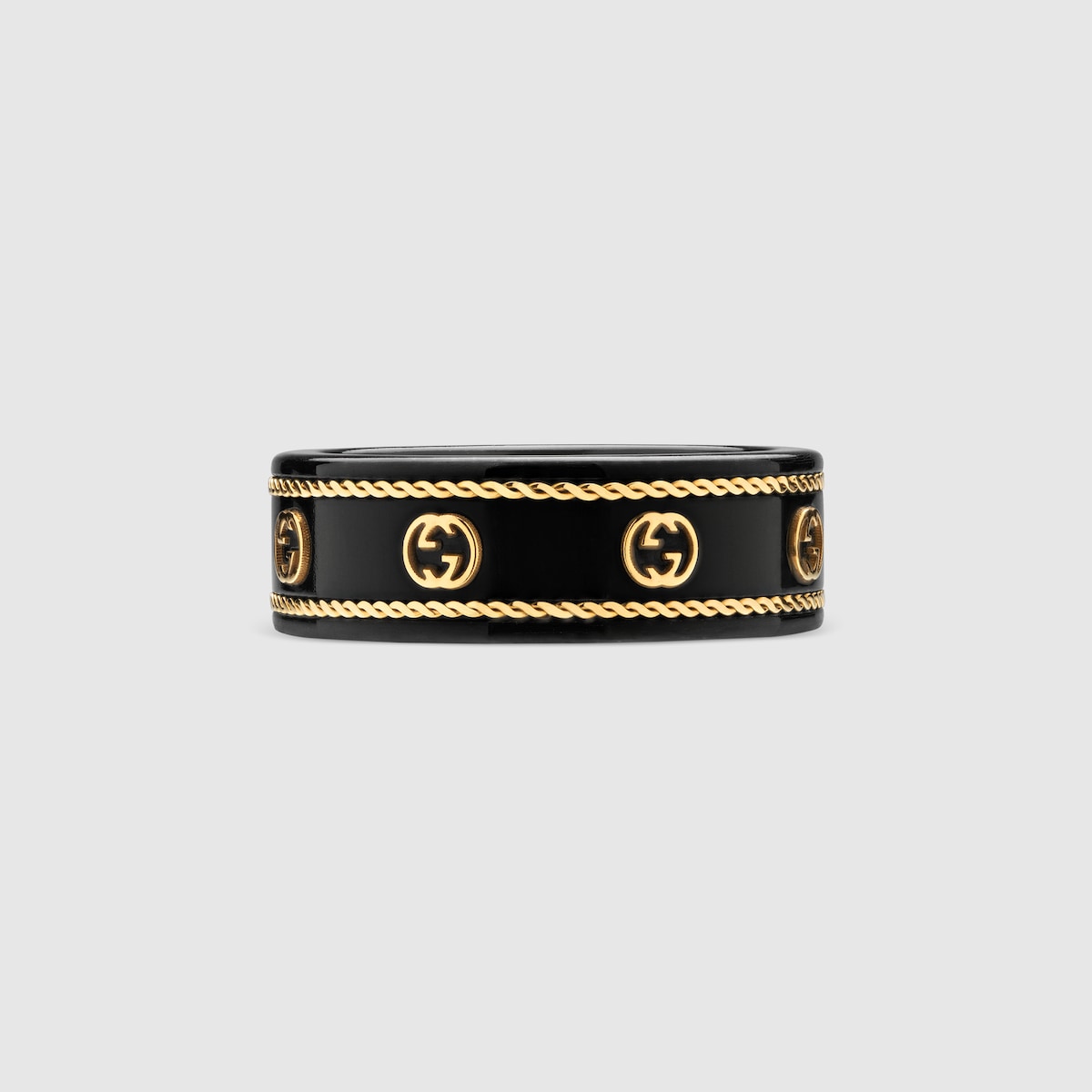 Icon 18k ring with Interlocking G in 18k yellow gold and