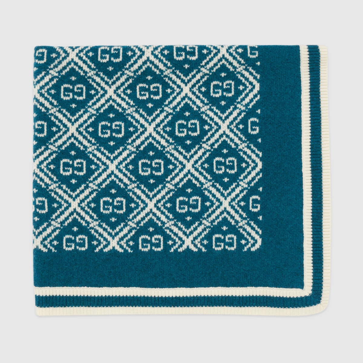Blue / White GG Wool Baby Blanket GUCCI® Australia