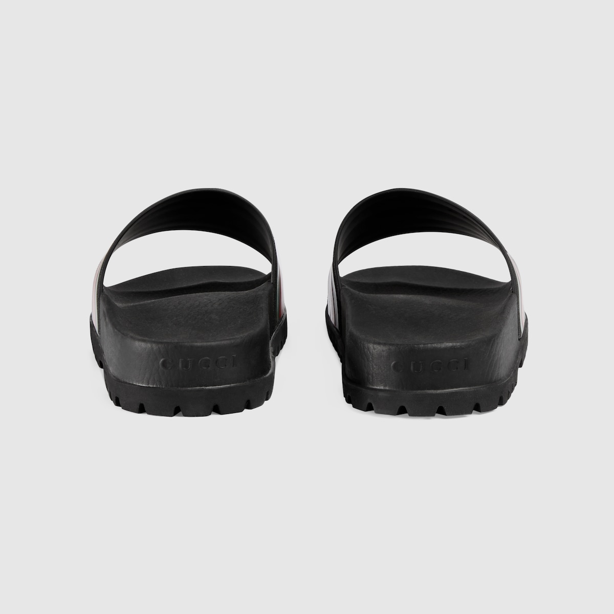 Black Rubber Web Slide Sandal - thumbnail 2