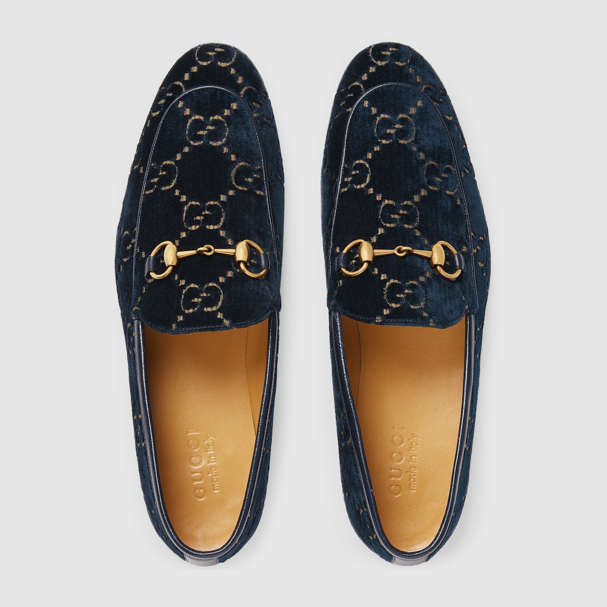 Blue GG Velvet Men s Gucci Jordaan Loafer GUCCI US