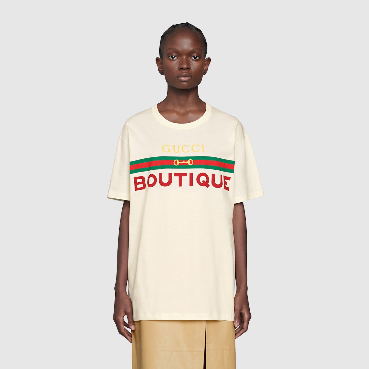 Gucci Boutique print Tshirt in offwhite cotton GUCCI® Australia