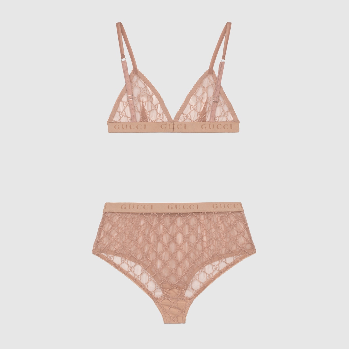GG tulle lingerie set in pale pink GG tulle | GUCCI® US