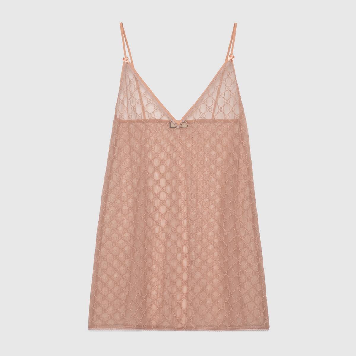 GG tulle lingerie dress in pale pink GG tulle
