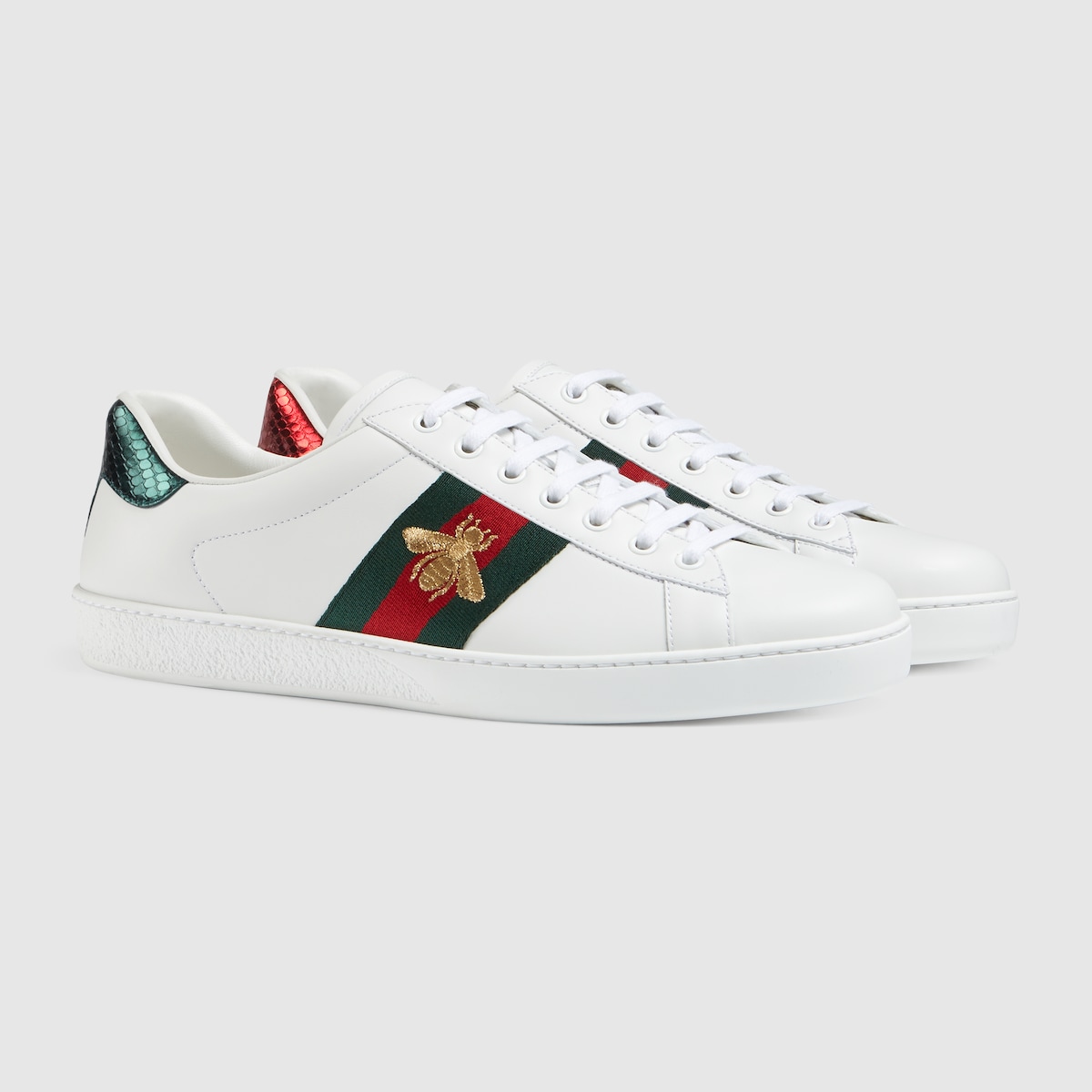 Men s Ace Sneaker White Leather With Bee GUCCI Canada