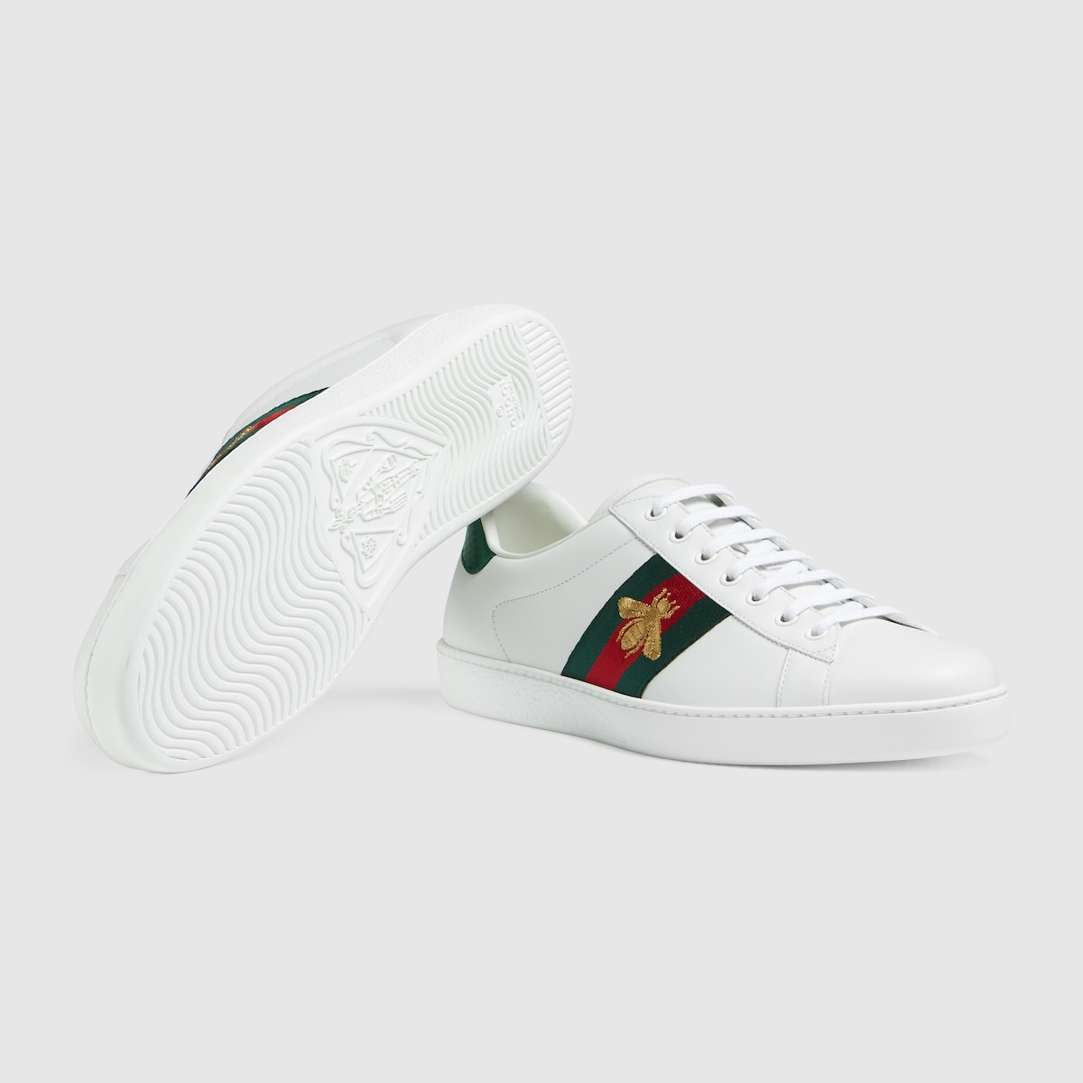 Men s Ace Sneaker White Leather With Bee GUCCI Canada