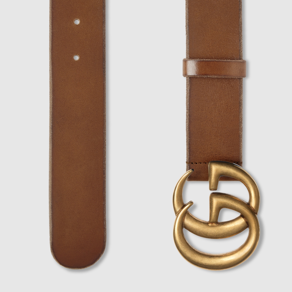Cintura con fibbia Doppia G in pelle marrone GUCCI Italia