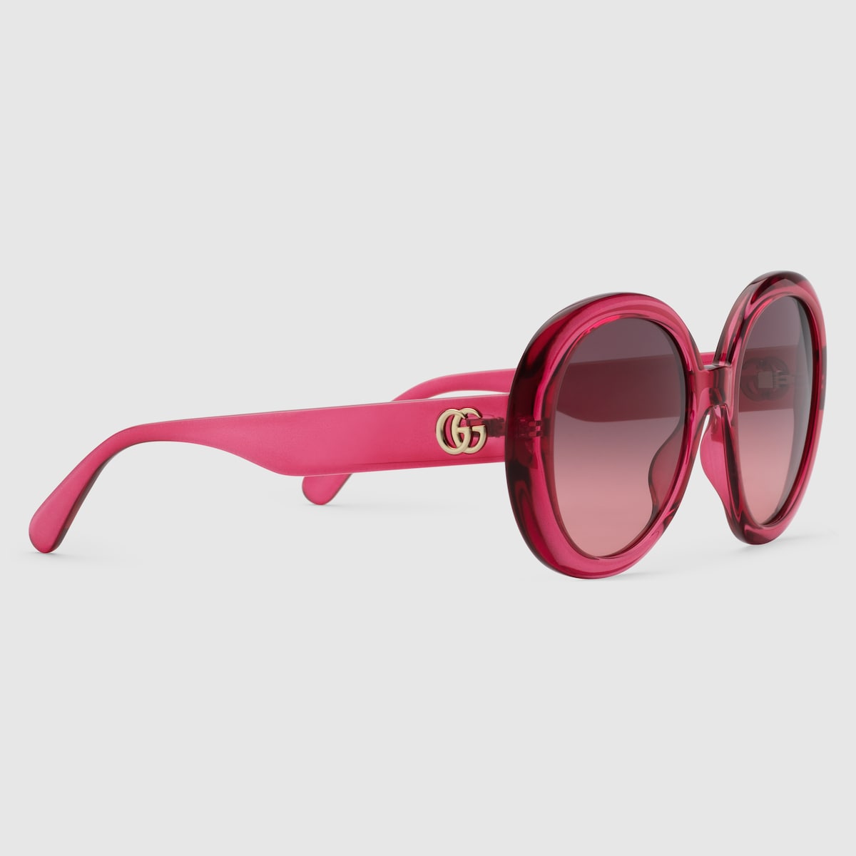 Round sunglasses in pink injection GUCCI AE