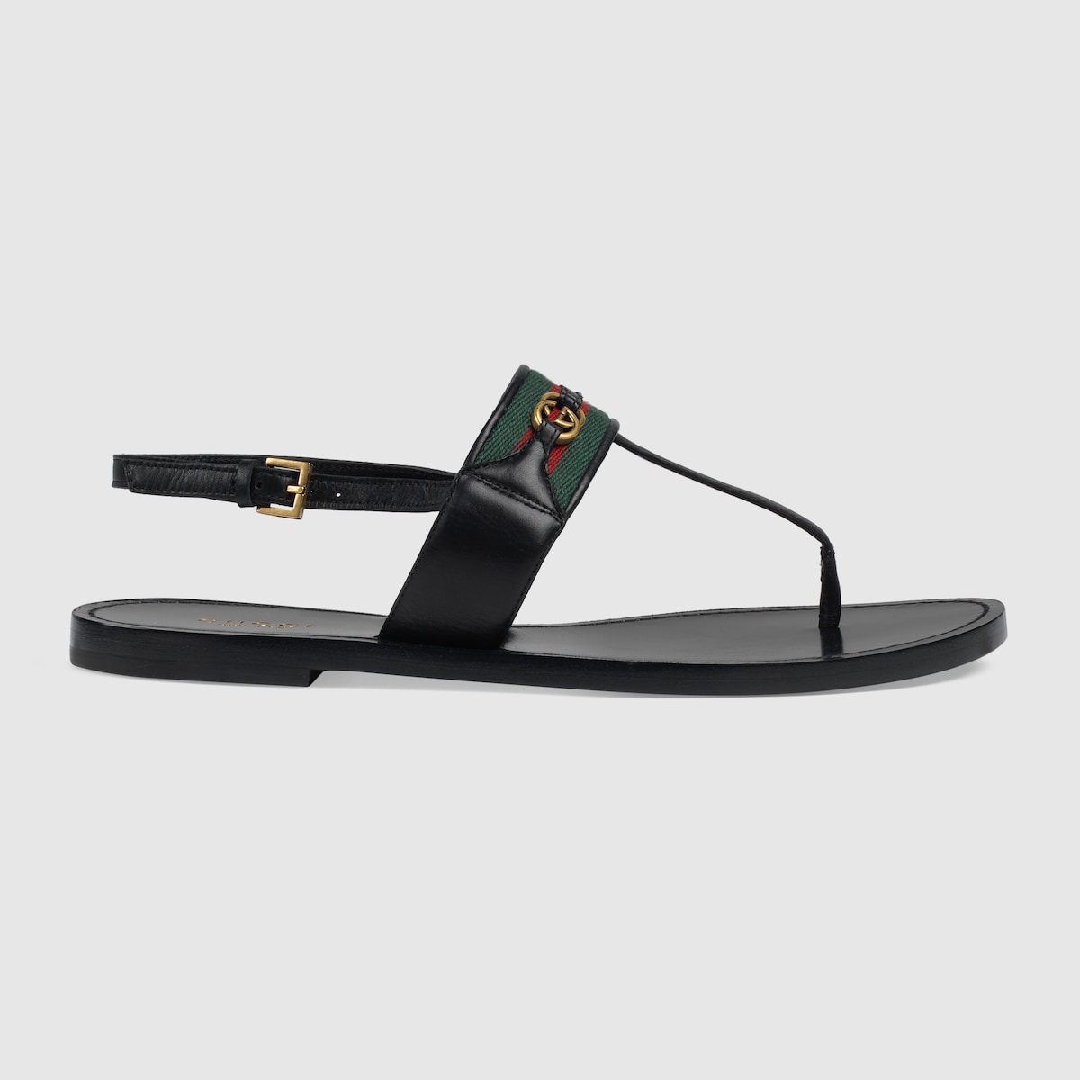gucci web & leather thong sandals