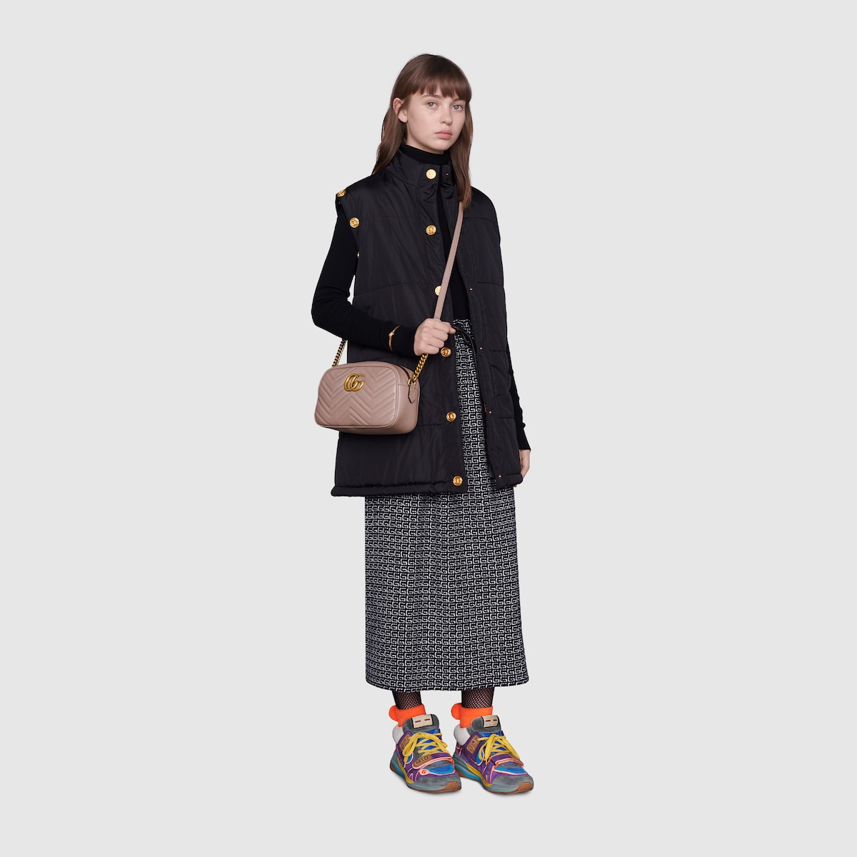 Sac a epaule petite taille a motif GG Marmont en cuir rose fonce GUCCI FR