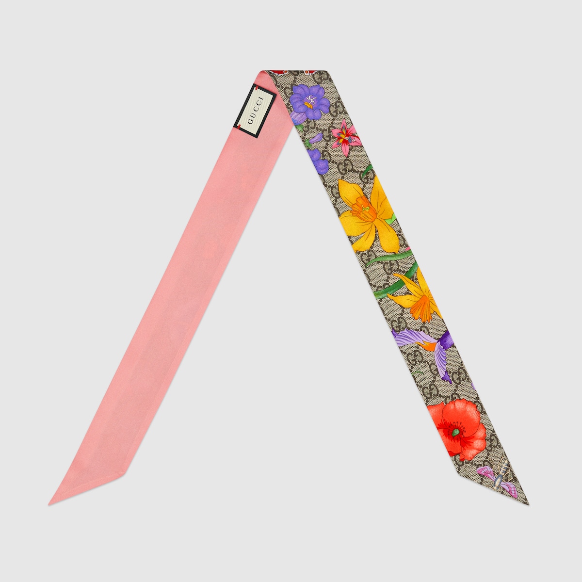 GGフローラ プリント シルク リボン ・ピンク | GUCCI公式