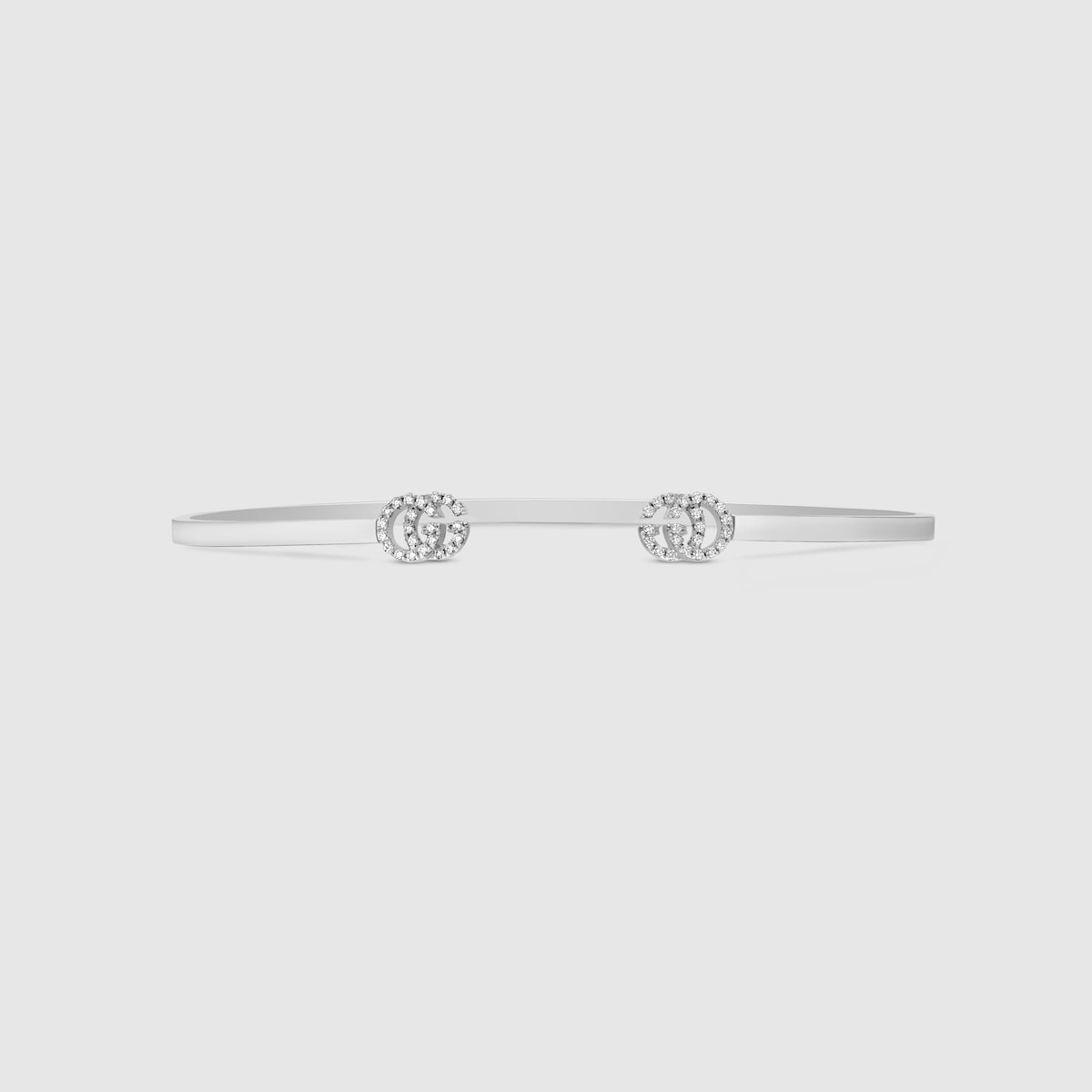 GG Running 18k cuff with diamonds in white gold | GUCCI® US
