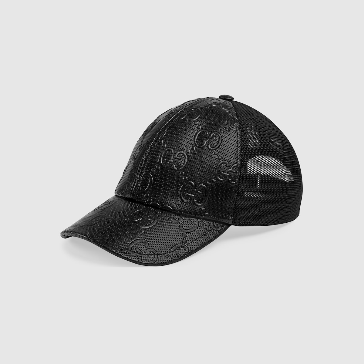 Casquette GG embossé en cuir noir GUCCI® FR
