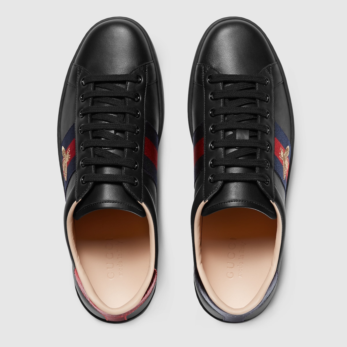 GUCCI Men s Ace Sneaker With Embroidery Black Leather