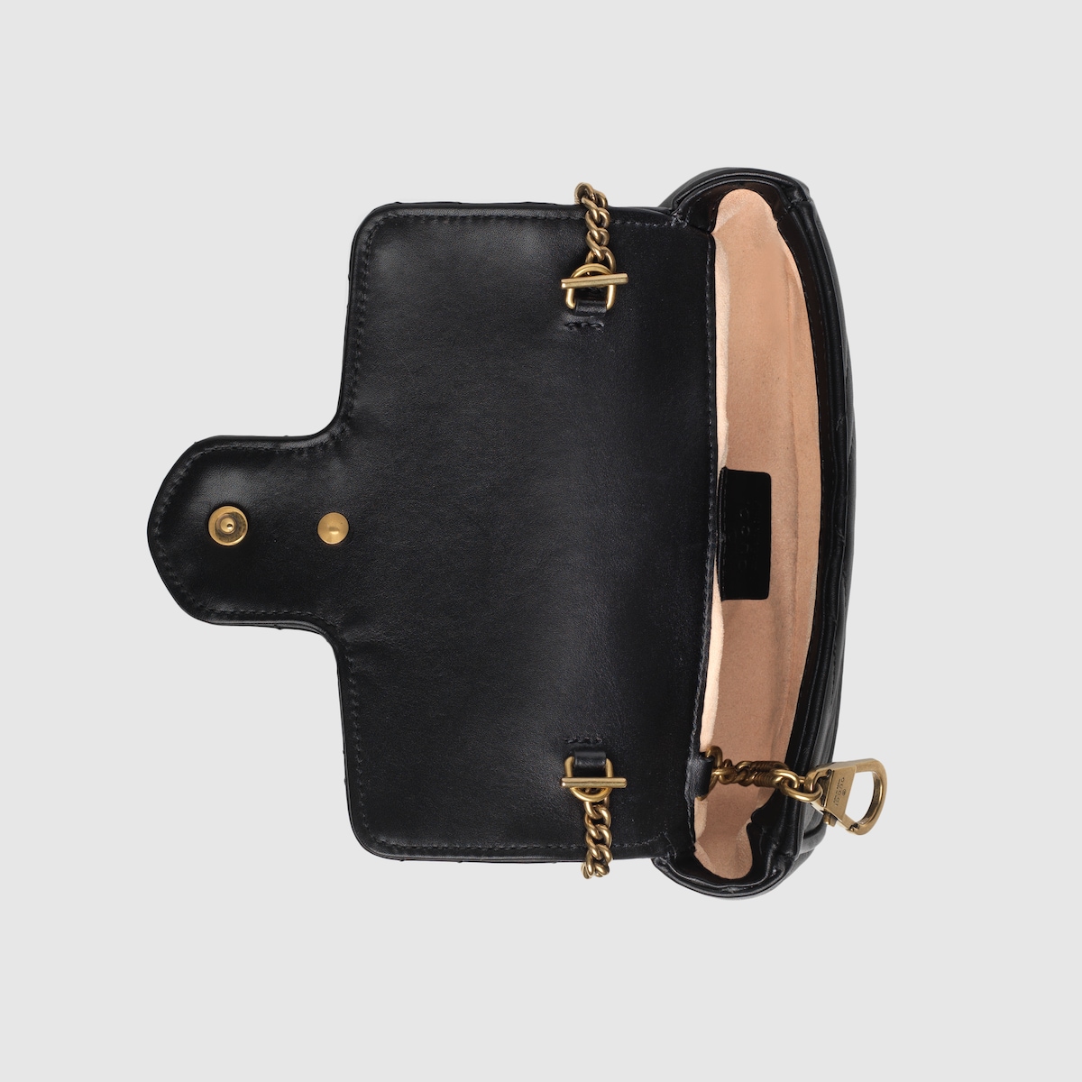 Mini borsa GG Marmont in pelle nera con motivo chevron matelasse GUCCI Italia