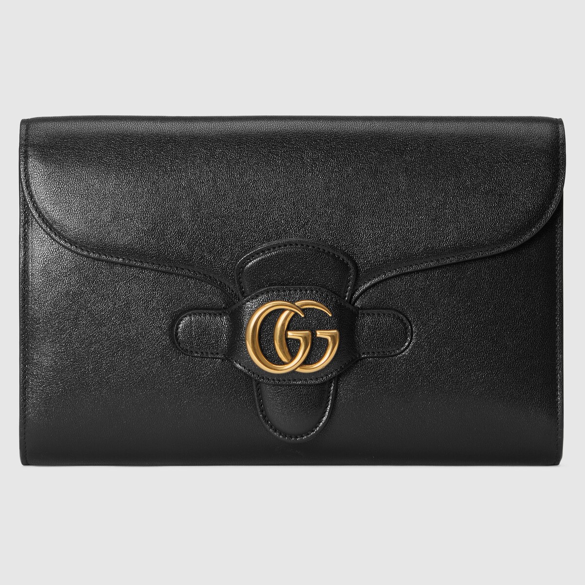 Cartera de mano con Doble G en piel negra GUCCI® ES