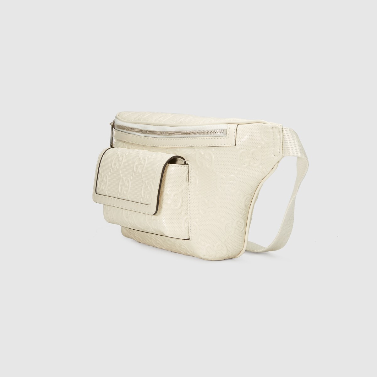 GG embossed belt bag in white leather GUCCI® US