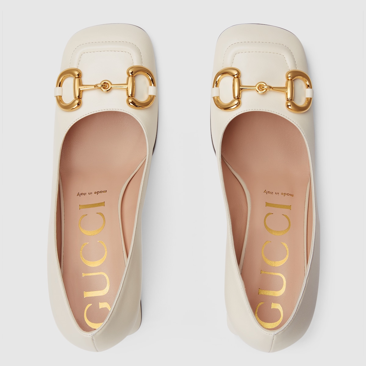 Women s mid heel pump with Horsebit in white leather GUCCI NZ