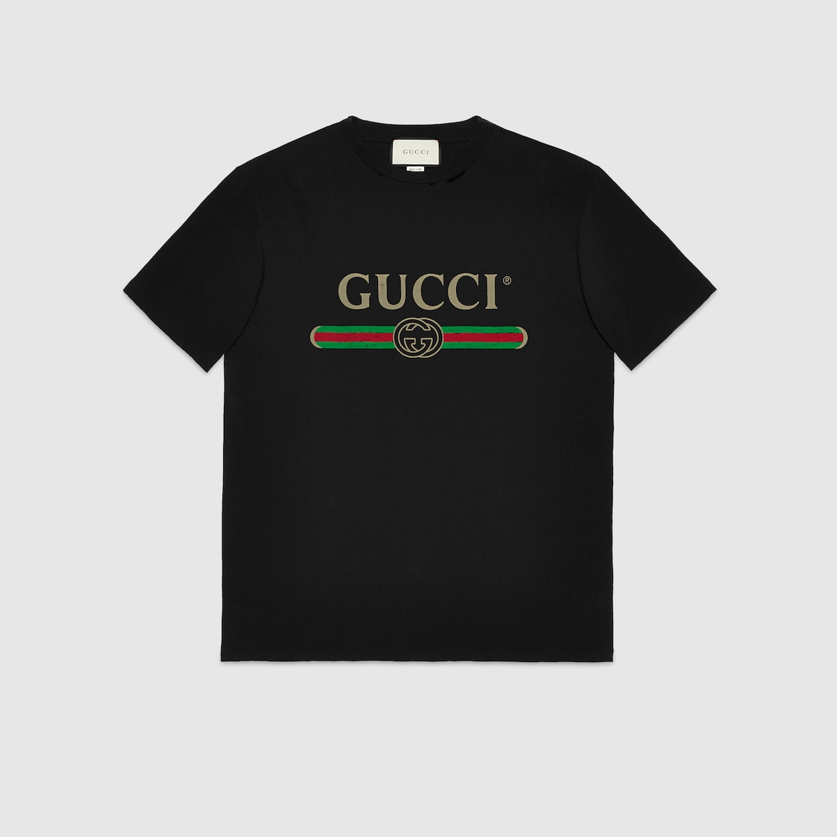 GUCCI ロゴ オーバーサイズ コットン Tシャツ ・ブラック コットン