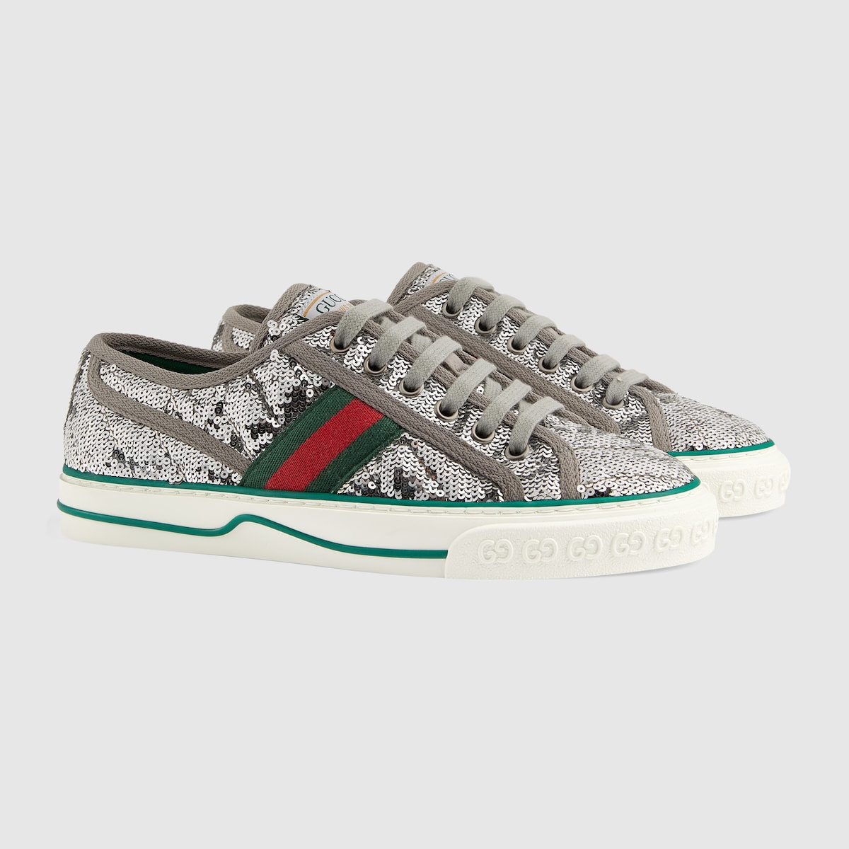 Women's Gucci Tennis 1977 Sneaker In Silver Sequin Satin GUCCI® US