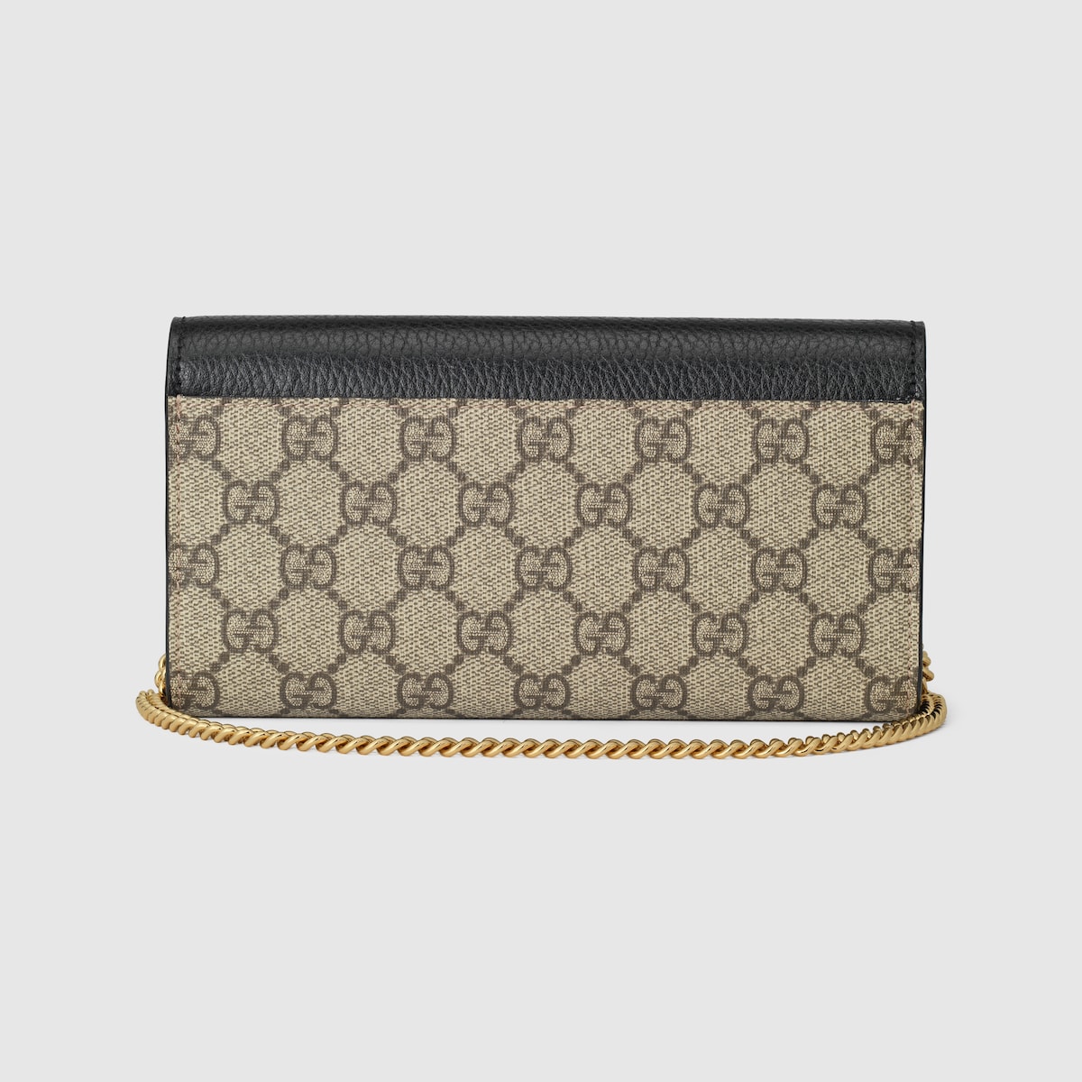 GG Marmont bi colour chain wallet in black leather and GG Supreme GUCCI AE