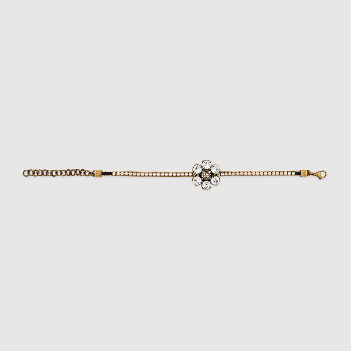 Crystal Double G bracelet in gold | GUCCI® US