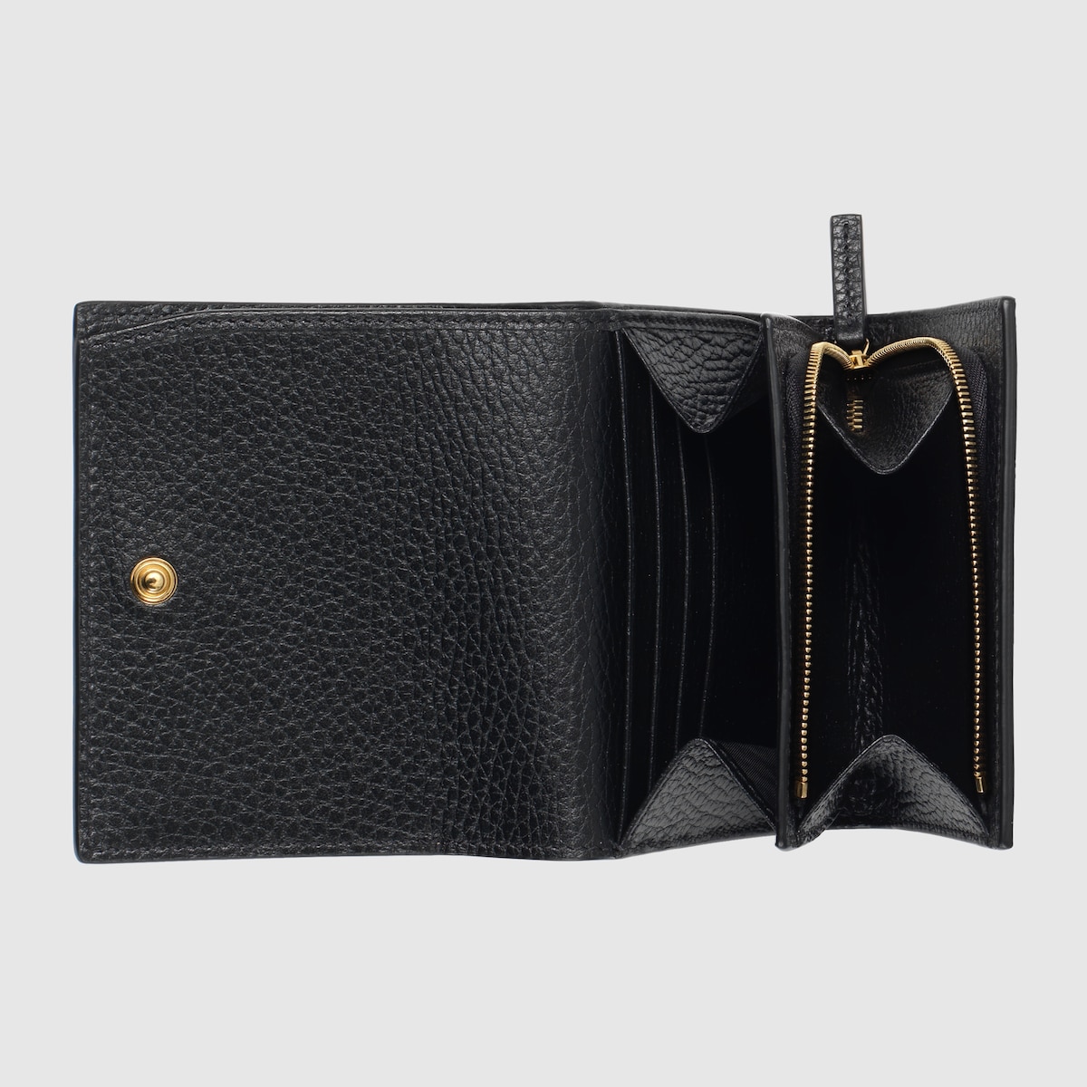最終値下げ☆美品☆GUCCI☆二つ折り☆財布☆GGミディアムウォレット☆ブラック ダブルG バイカラー ミディアム ウォレット ・ブラック レザー